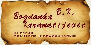 Bogdanka Karamatijević vizit kartica